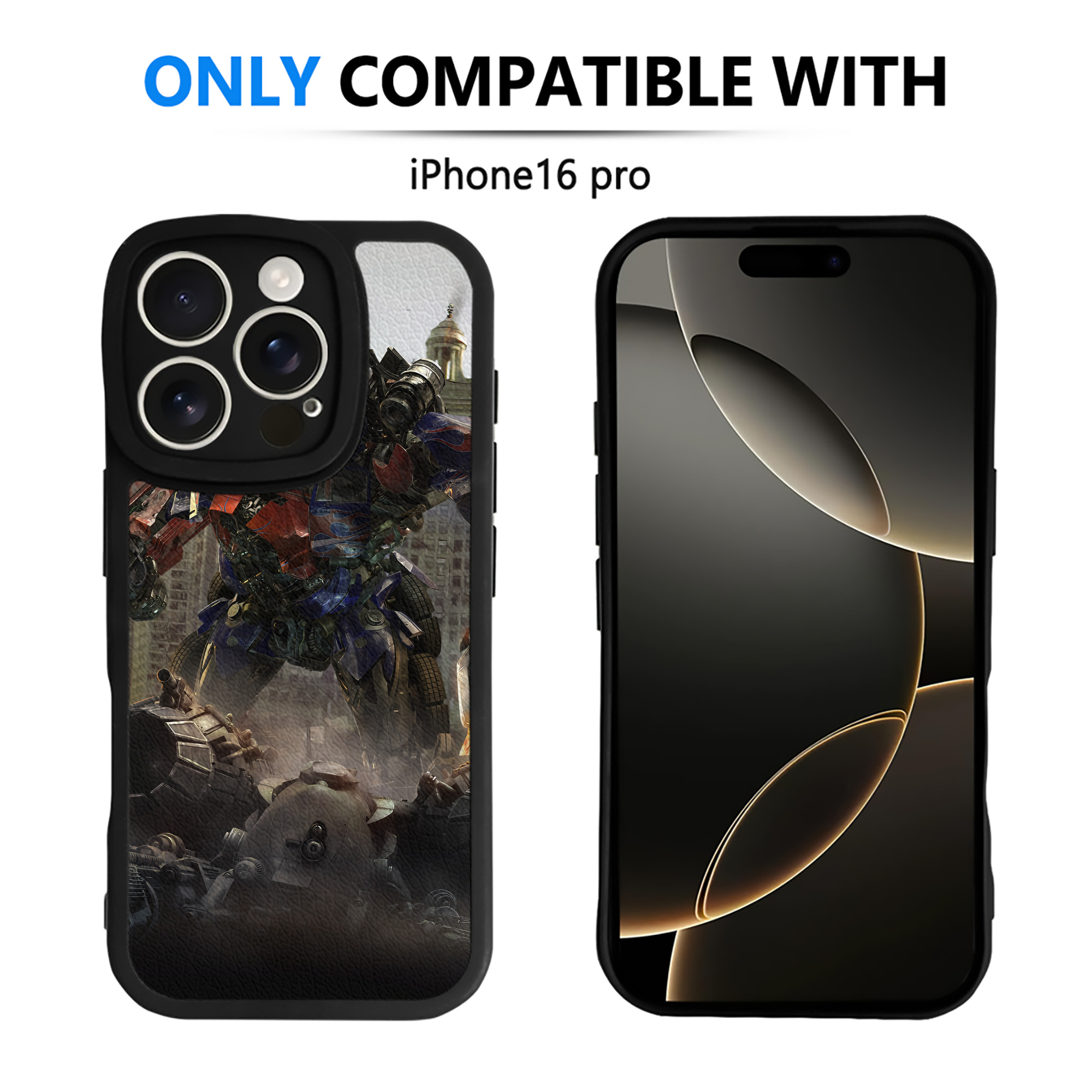 （画像用） Transformers トランスフォーマー 【iPhone 16シリーズ対応】シリコンスマホケース（レザー調） 材質：シリコン